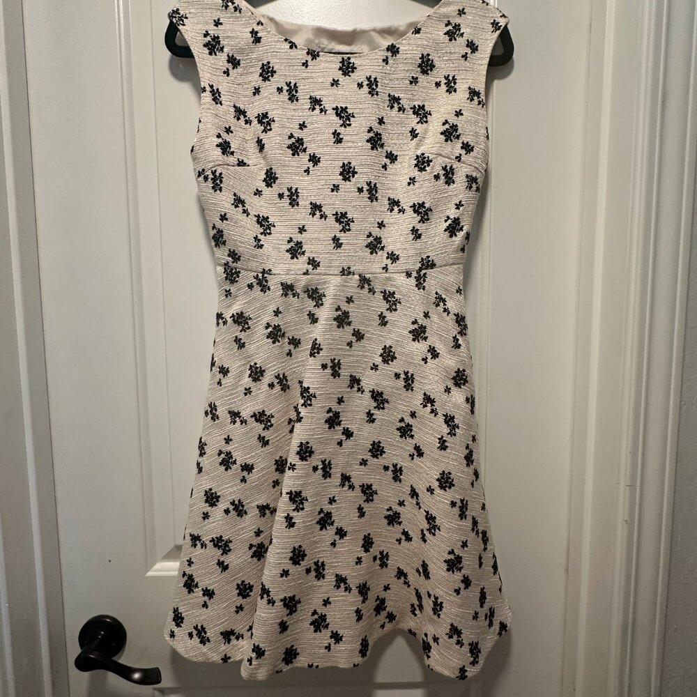 Jill Stuart Black and White Floral Sleeveless Dress